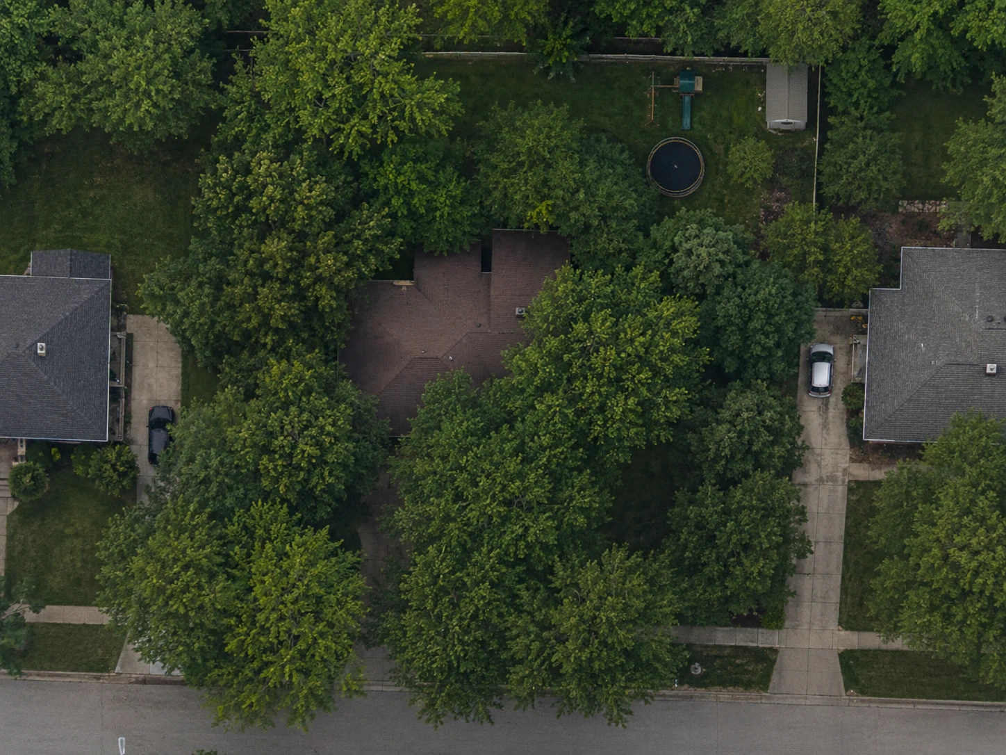 Esri satellite imagery of a residential property lot for area measurement
